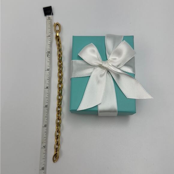 Tiffany & Co. Link Chain Bracelet in 18k Gold 750 Italy Vintage W/Pouch & Box - Picture 9 of 12